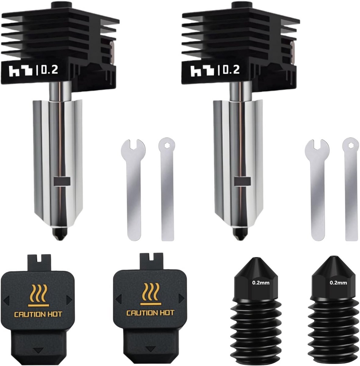 Upgrade Hotend + Siliconen Sokken voor 3D Printer Extruder (Compatibel met Bambu Lab H2D)