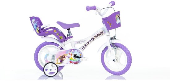 Dino Kinderfiets Unicorn academy 12 inch van Merkloos — afbeelding 2