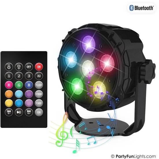 PartyFunLights - 6 LED - PAR - Disco Lamp - Party Speaker - met afstandsbediening van PartyFunLights — afbeelding 5