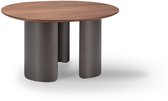Icon Living - Table basse Sarah 002 Organisch 70x56x38 Noyer Pied Bronze