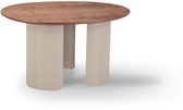 Icon Living - Salontafel Sarah 002 Organisch 70x56x38 Walnoot Poot Creme