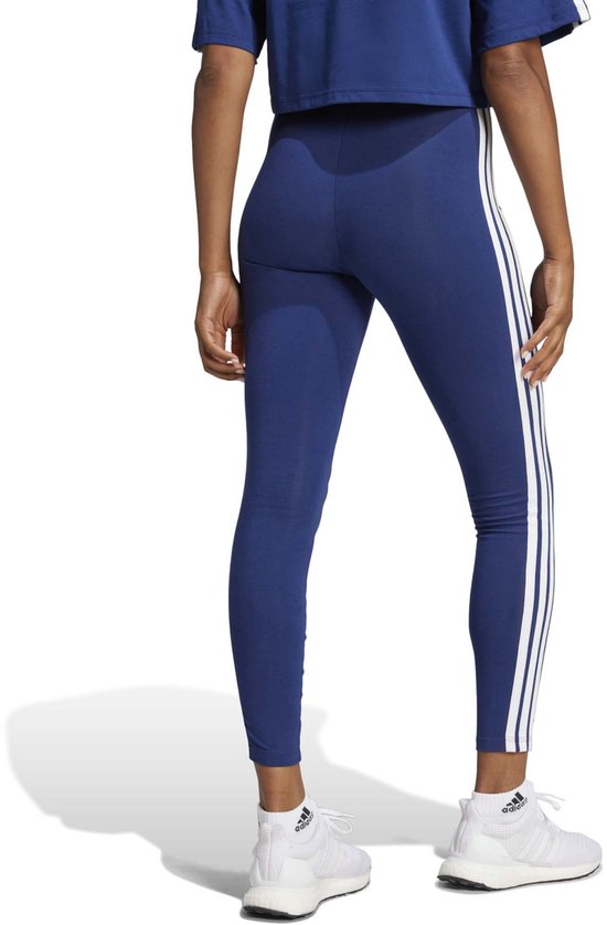 Adidas Sportswear Essentials 3-Stripes Katoenen Legging - Dames - Blauw van Adidas — afbeelding 4