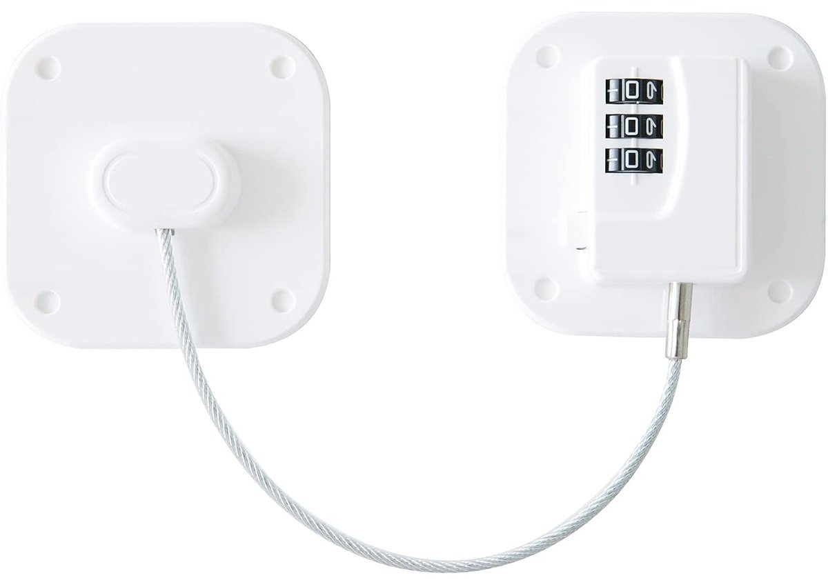 Koelkastslot - Zware code-gebaseerde koelkastslot, geschikt voor kasten, kledingkasten, laden, ramen, enz., bescherming tegen onbedoeld openen door kinderen of baby's, eenvoudige installatie en gebruik (wit)