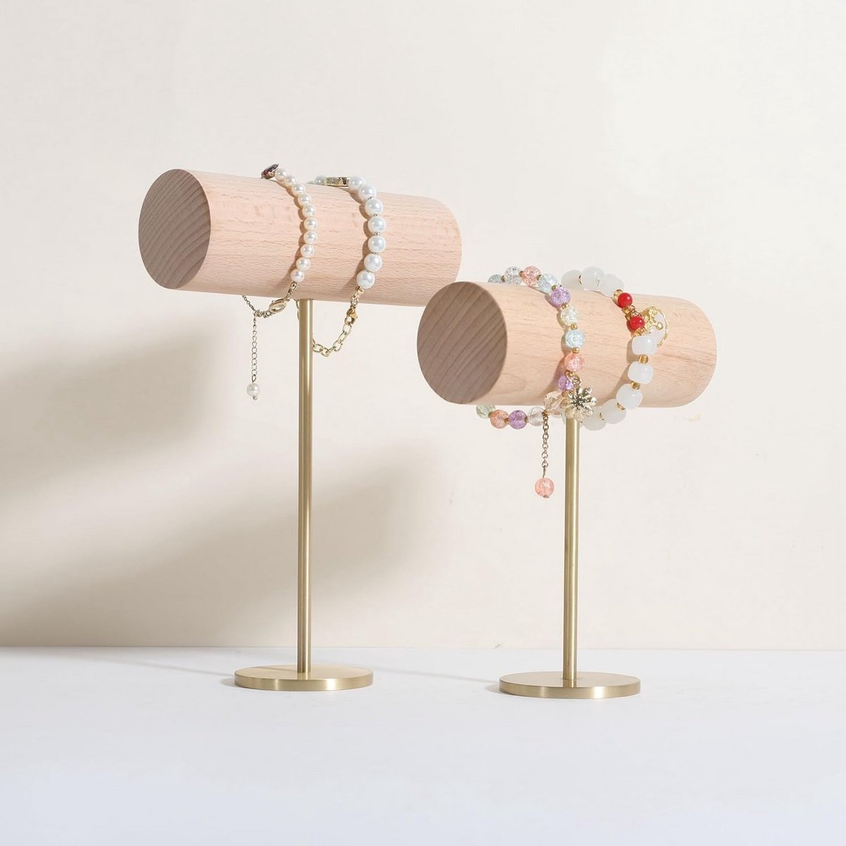 Set van 2 Houten Armband Standaards voor Sieraden Display en Retail