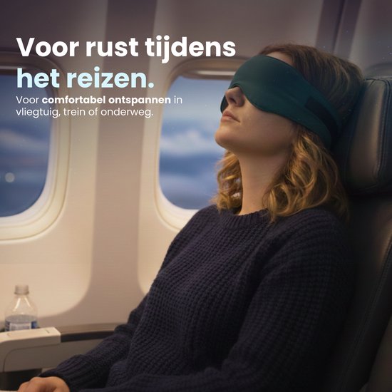 PurelyGoods® Slaapmasker - Oogmasker - Verduisterend - Mannen en Vrouwen - Katoen - Oceaan Blauw