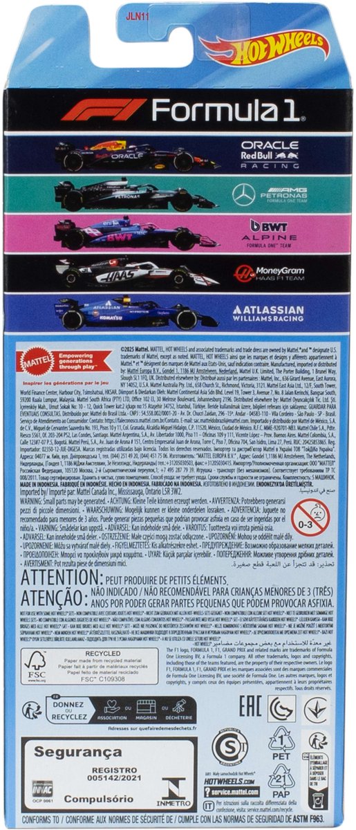 Hot Wheels Formula 1 - set van 5 metalen F1 speelgoedauto's — afbeelding 6