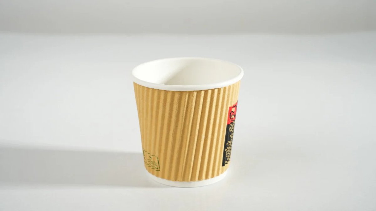 1000x Koffiebeker Espresso dubbelwandig Ripple Wall 4oz 120ml bruin beker coffee to go