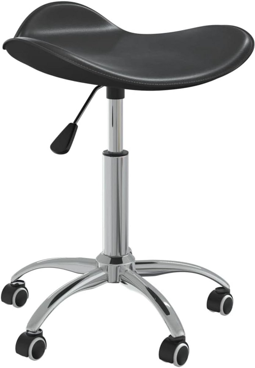 Verstelbare Zwarte Salonkruk op Wieltjes - Ergonomisch en Draaibaar