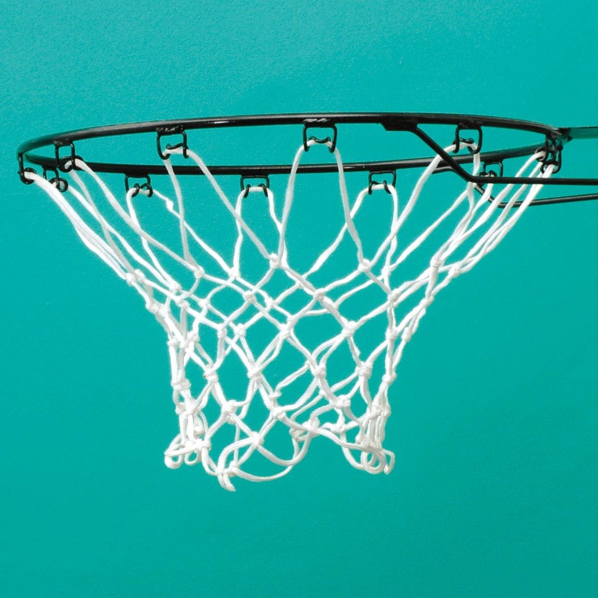 Universeel Basketbalnet Wit 4mm Nylon - 12 Lusssen