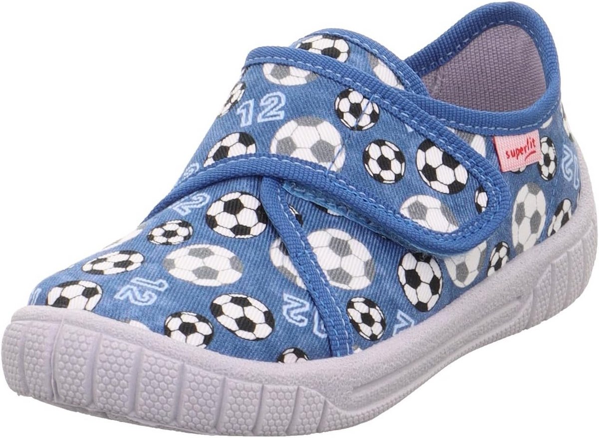 Kinderslippers Jongens met Voetbalprint - Flexibele Zool en Klittenbandsluiting