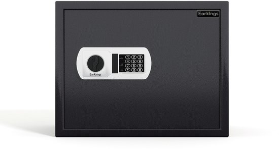 Coffre-fort Earkings 25x35x25 cm avec serrure à combinaison - Tirelire électronique sécurisée - Matériel de fixation inclus, deux clés d'urgence et serrure d'alarme - 15,5L