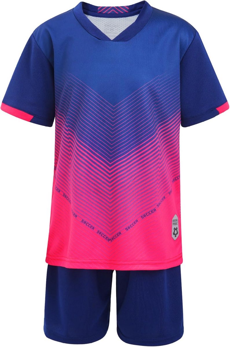 Kinder Sporttenue Jongens Voetbal & Basketbal Set - Shirt met Korte Mouwen en Korte Broek Sneldrogend