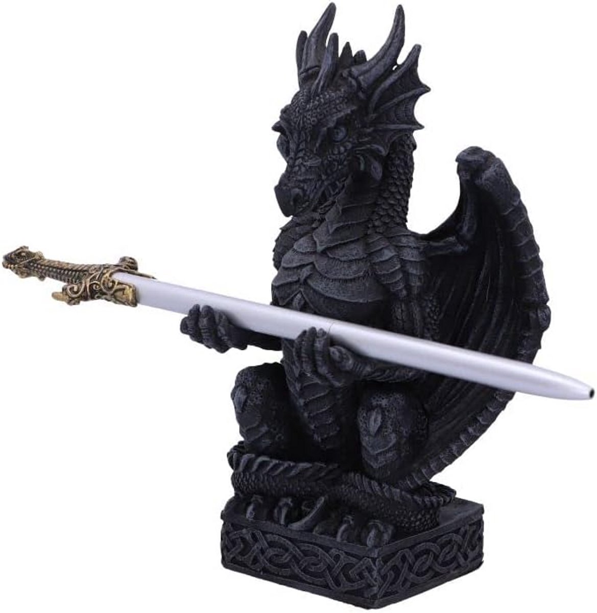Draken Penhouder met Zwaardpen - Gotische Bureau Accessoire