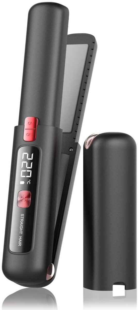 Ynkkvre - Stijltang - Krultang - Flatiron - Draadloze Flatiron - Snelverwarmend Keramisch Ontwerp En Compact Voor Reizen - 1 Stuks - Licht En Draagbaar Zwart