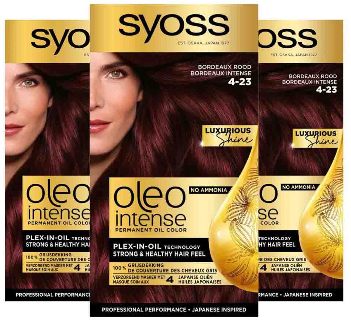 Bol.com Syoss Oleo Intense - Haarverf - 4-23 - Bordeaux Rood - 115ml x 3 aanbieding
