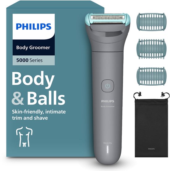 Philips Series 3000 Bodygroomer mannen - Body Trimmer - 3 extra Trimkammen - Opbergzakje - BG3485/15