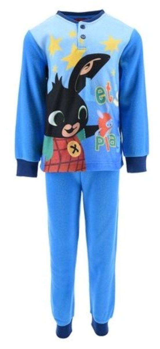 Bing Bunny Pyjama - Maat 110 - Lichtblauw - Zachte Fleece - Kinderpyjama