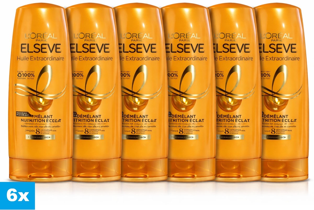 L’Oréal Paris Elseve Huile Extraordinaire Conditioner – 6 x 250 ml – Voor Droog Haar – 6 Stuks