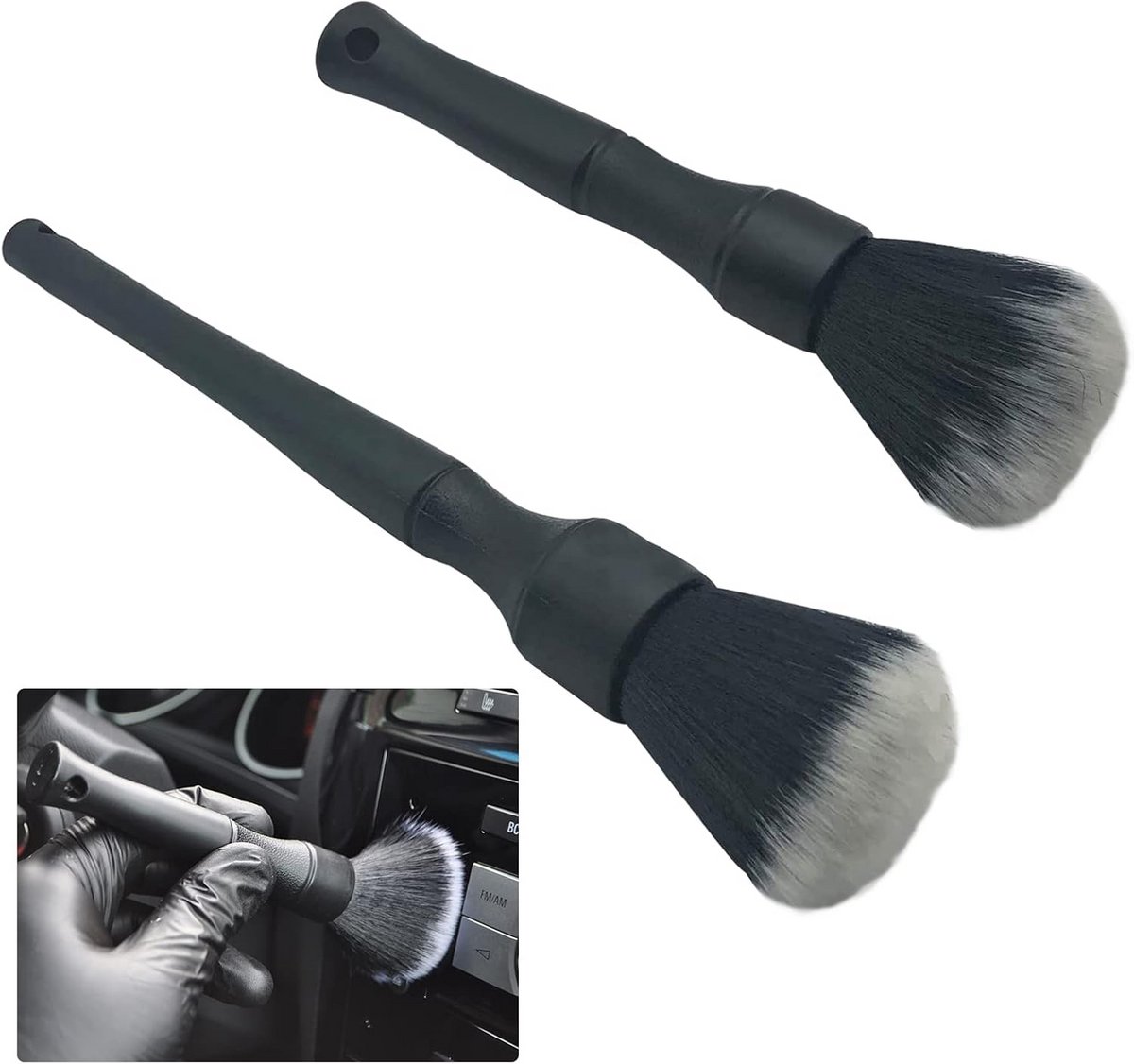 Set van 2 Ultra Zachte Stofborstels voor Auto Interieur en Exterieur Reiniging