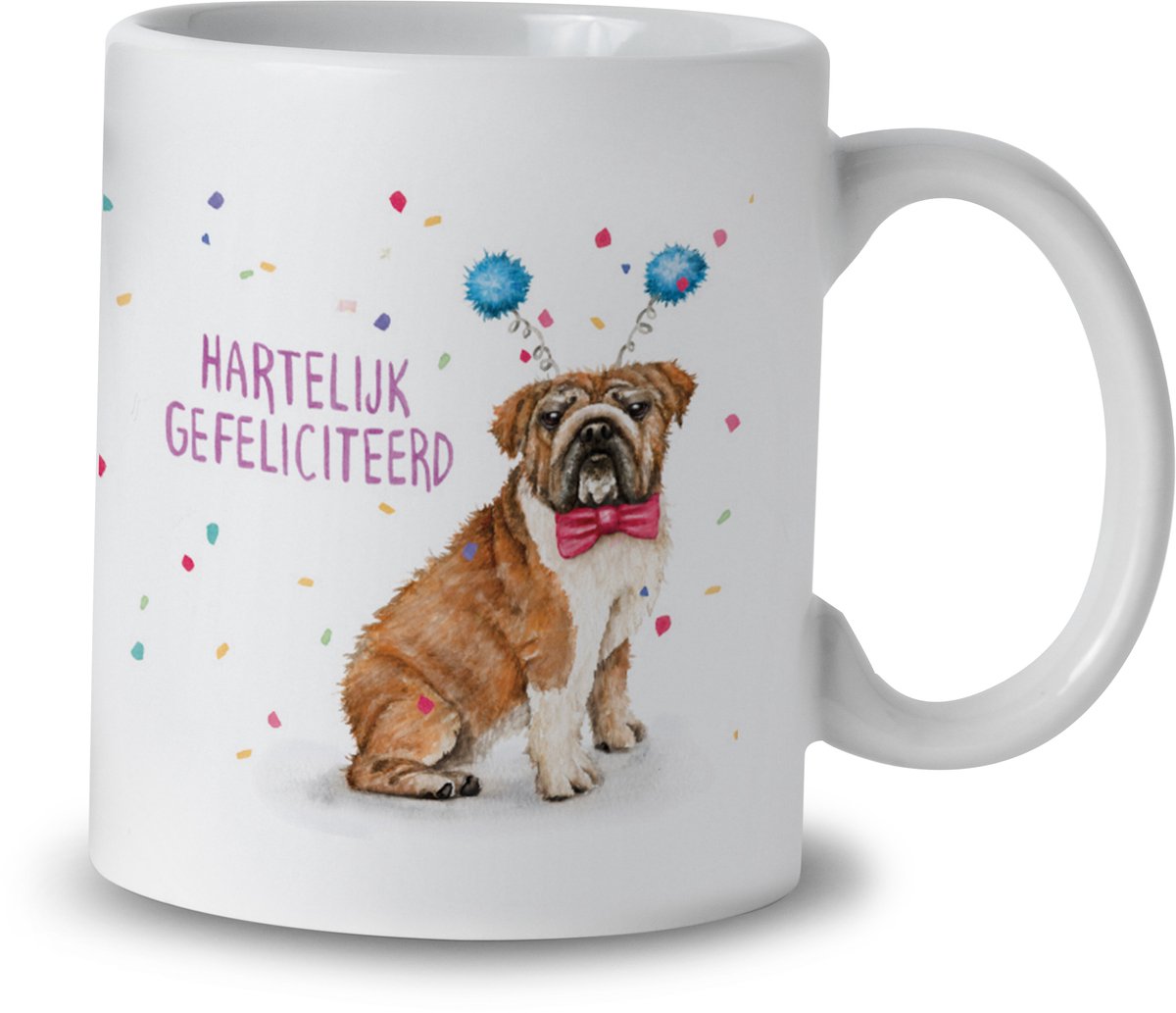 Mok – Felicitatie Dog – Keramiek – 325 ml – Cadeau