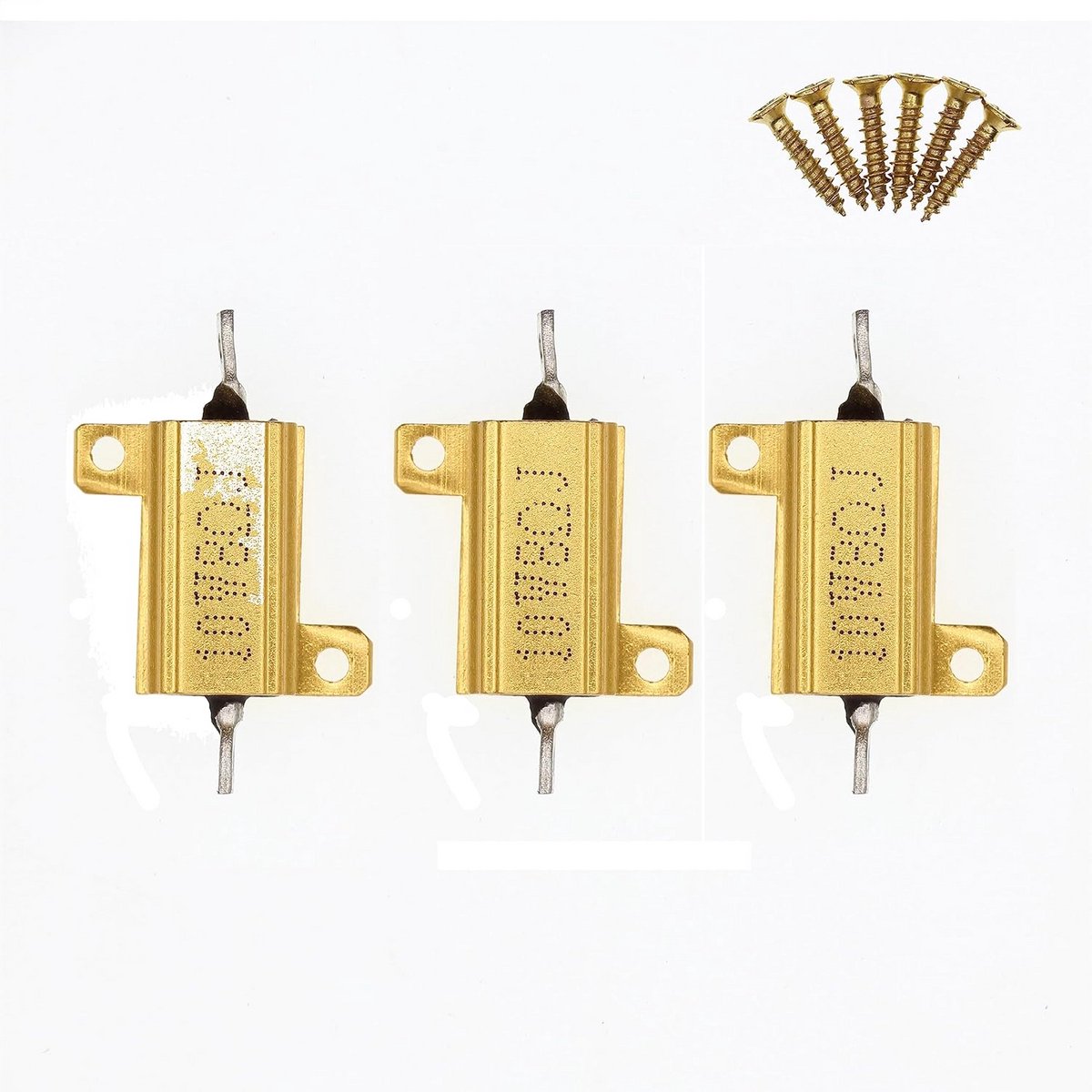 Krachtige 10W 8 Ohm draadgewonden weerstanden met aluminium koellichaam - 3 stuks