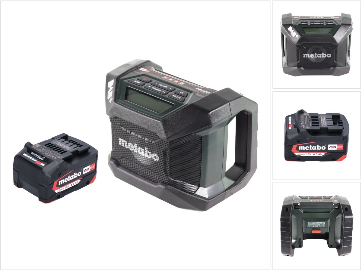 Metabo R 12-18 DAB+ BT accu bouwradio 12-18 V DAB+ + 1x accu 4,0 Ah - zonder oplader