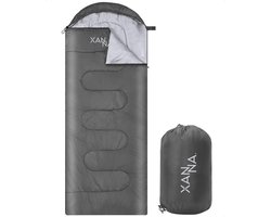 Xanna® Slaapzak Grijs (Links) - Inclusief Hoes en Kussen - 3-4 Seizoenen - Geschikt voor Volwassen en Kinderen