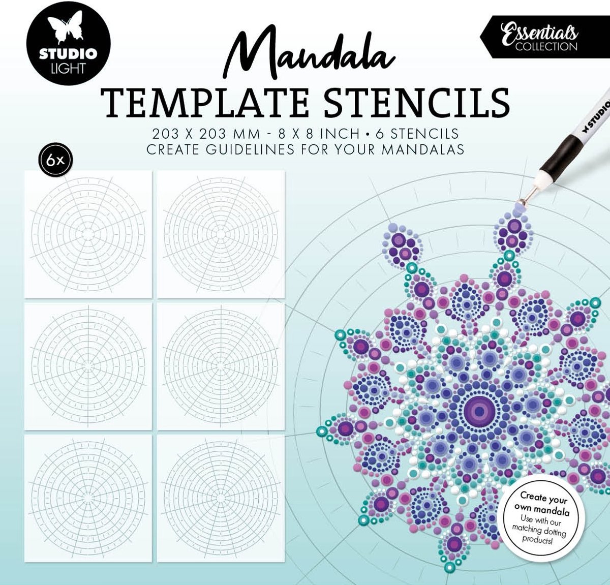 Mask Mandala template - essentials nr. 399