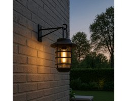 RexTech Solar wandlamp buiten 'Sting' - Voordeelset 6 stuks - 3-in-1: wandlamp, tafellamp en priklamp - Zwart - Metaal - Buitenlampen zonne-energie