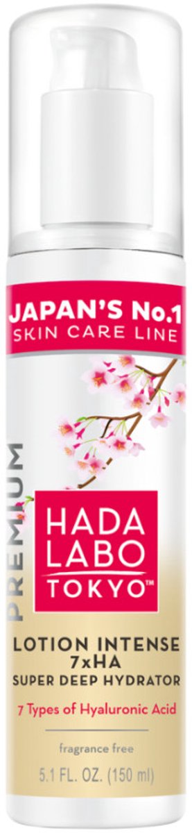 Hada Labo Tokyo Premium Lotion Intense Super Deep Hydrator – Gezichtslotion Gel met 7x Hyaluronzuur – Intense Hydratatie – Voor Droge & Gevoelige Huid – 150 ml