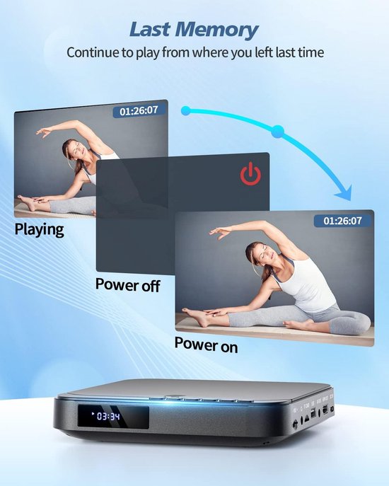 DVD Speler met HDMI - Blu Ray Spelers - Externe DVVD Speler - Zwart - Afspelen — afbeelding 5