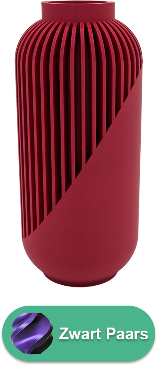 Lovora Orion moderne vaas – Decoratieve vaas - Zwart / Paars - 3d geprinte vaas – geschikt voor droogbloemen - 30CM