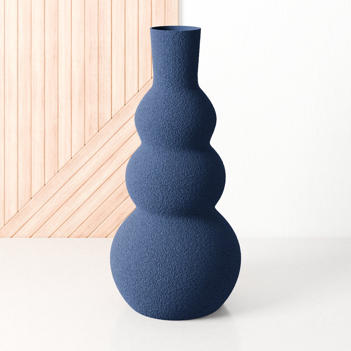 Fleuriek Kleine vaas Blauw - H30 cm - Bolvaas voor binnen of als decoratieve bloemenvaas, gekleurde ronde vaasjes van bio-kunststof
