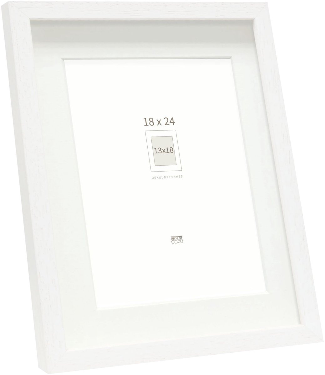 Deknudt Frames Fotolijst - wit met passe-partout - 13x18 / 18x24 cm
