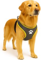 Harnas hond – honden tuigje – harnas hond anti trek – hondentuigjes – hondentuig anti trek – Flamingo Step&Go Tasha – grijs – maat XL – A:65cm B:90-115cm x 20mm x 5mm