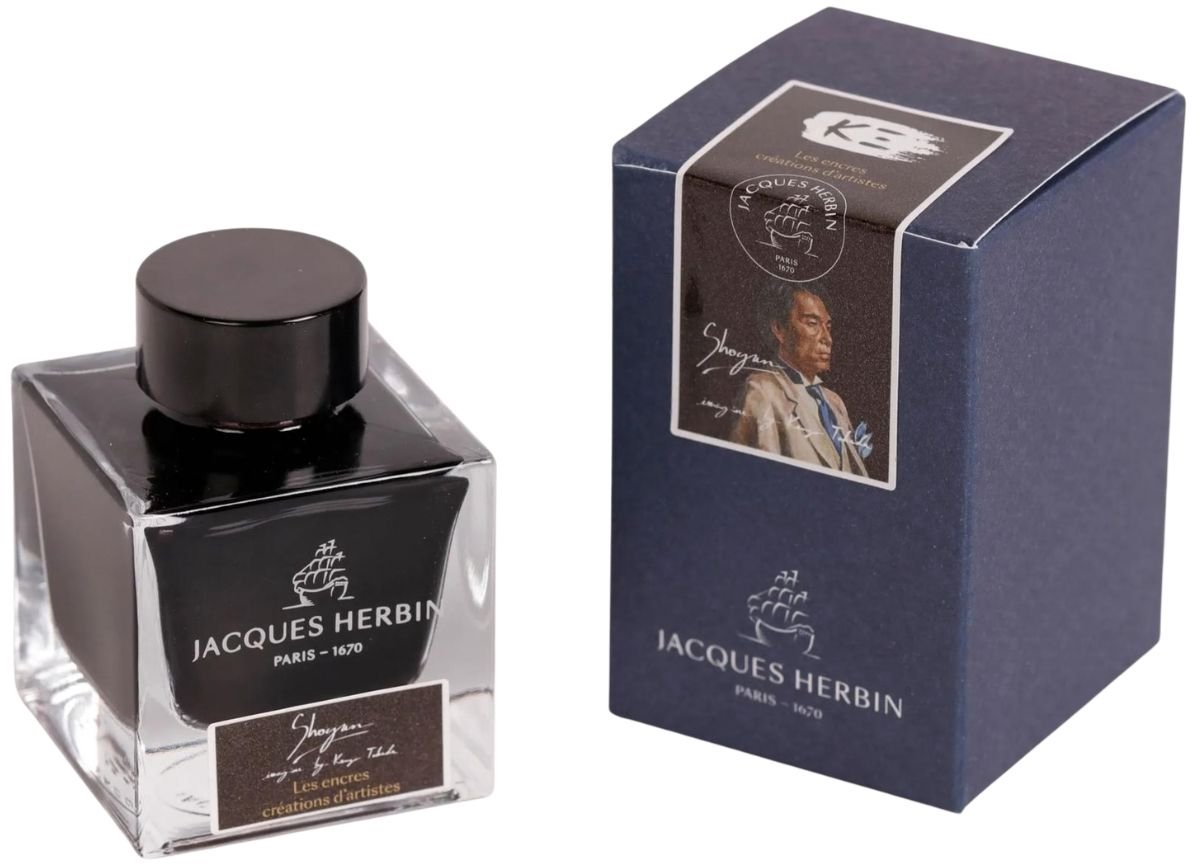 Jacques Herbin - 1670 Vulpen Inkt - Kenzo Takada editie - Zwart - Rode en Gouden glitters - 50 ml