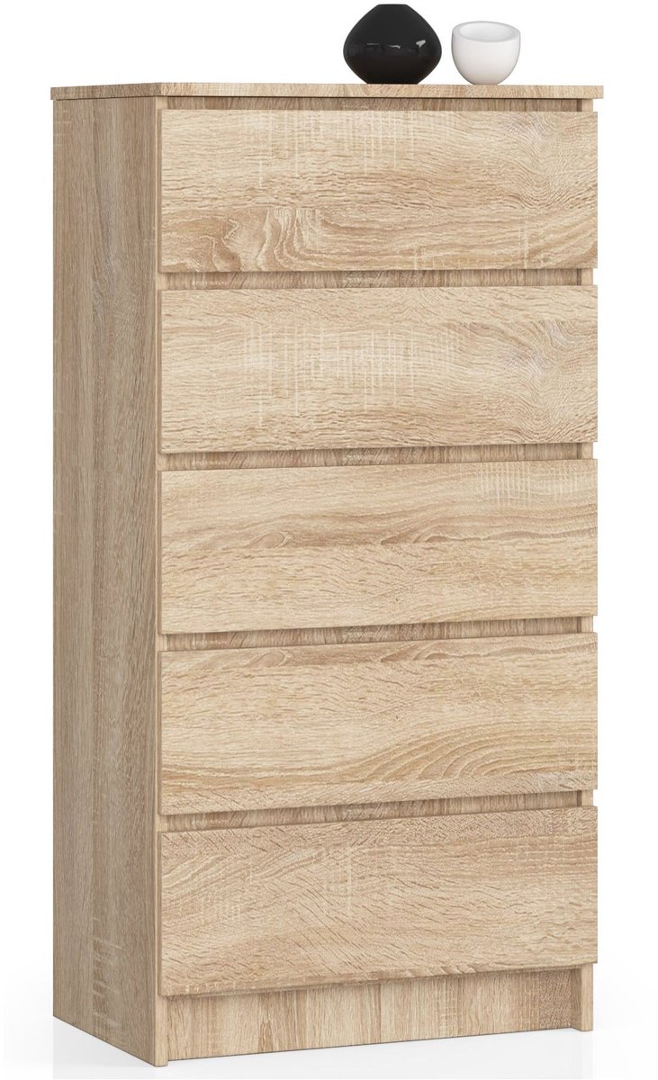 Ladekast K60 met 5 Lades / AKORD Furniture Factory / Sonoma Eik / 60 x 121 x 40 cm