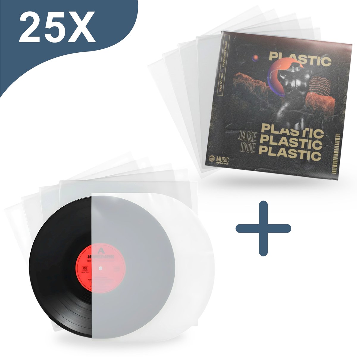 Amido® LP Inner Sleeve & Outer Sleeve - 2X 25 Stuks - LP beschermhoezen - Lp Hoezen 100 Micron
