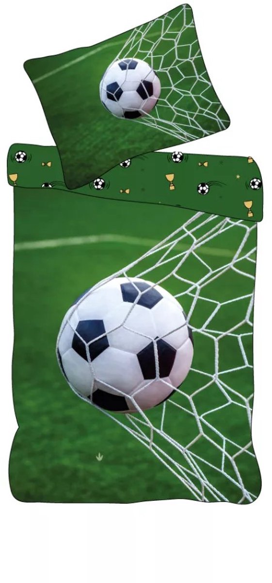 Voetbal Dekbedovertrek goal - Eenpersoons - 140 x 200 cm - Groen