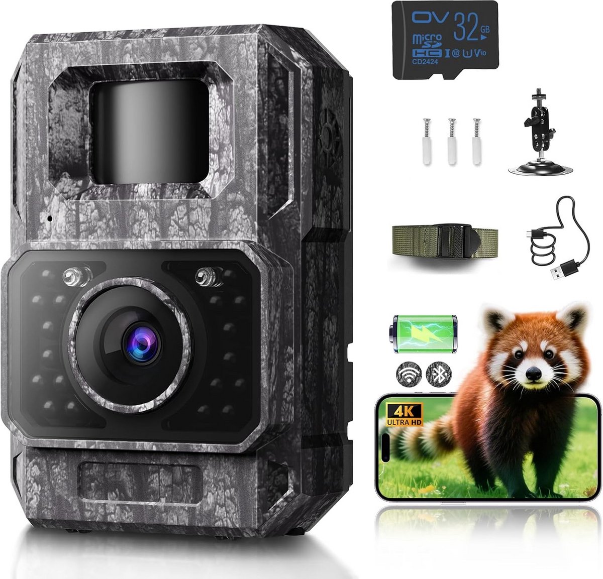 Wildcamera met Nachtzicht - Buitencamera - Waterdicht - Full HD - Observatiecamera