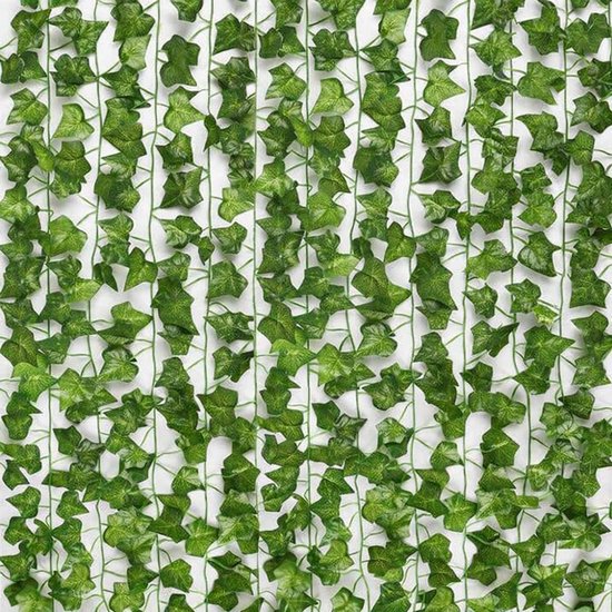 Guirlande de Lierre 12 Pièces 210cm de Long Plante de Décoration de Chambre pour la Maison et le Jardin Art Plante Suspendue Guirlande de Fleurs Plantes de Lierre Plantes artificielles pour Intérieur et Extérieur