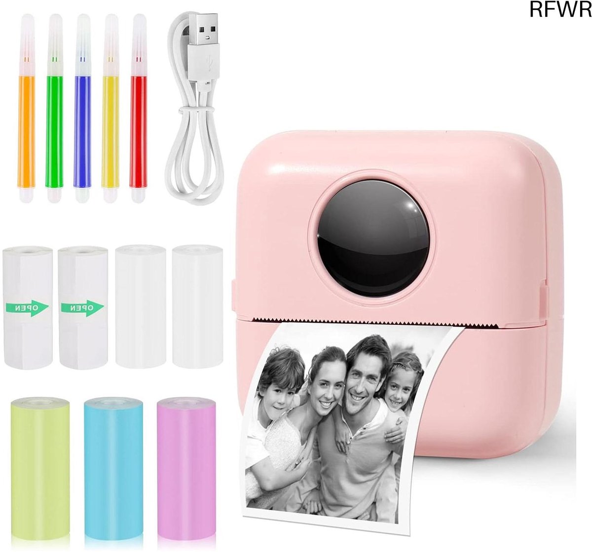 Mini printer - Pocket Fotoprinter - Thermische - Draadloos voor Mobiel - Stickerprinter