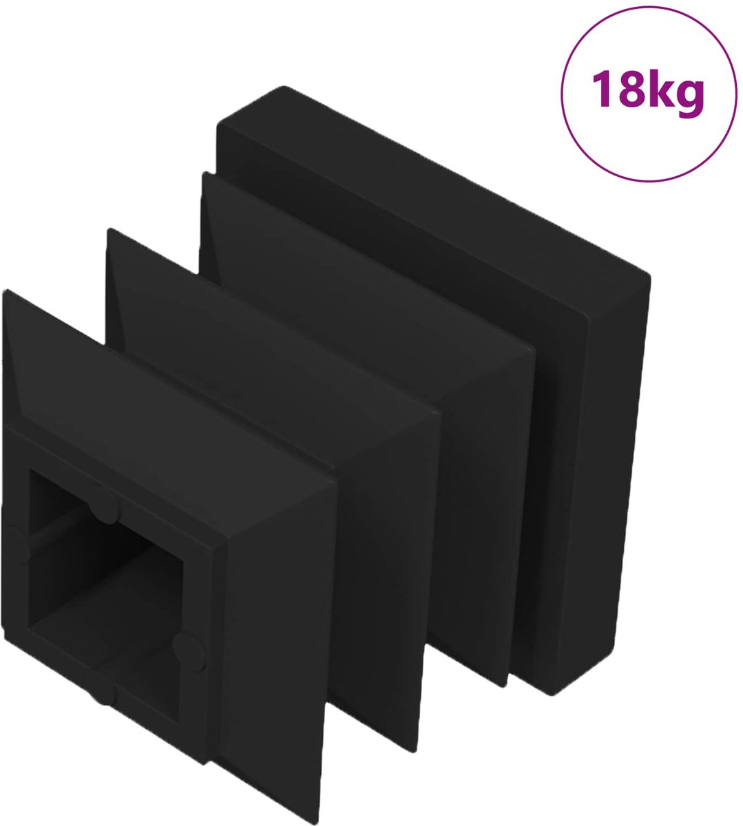 vidaXL - Einddoppen - 10909 - pcs - Zwart - 15 - x - 15 - x - 15 - mm - PP