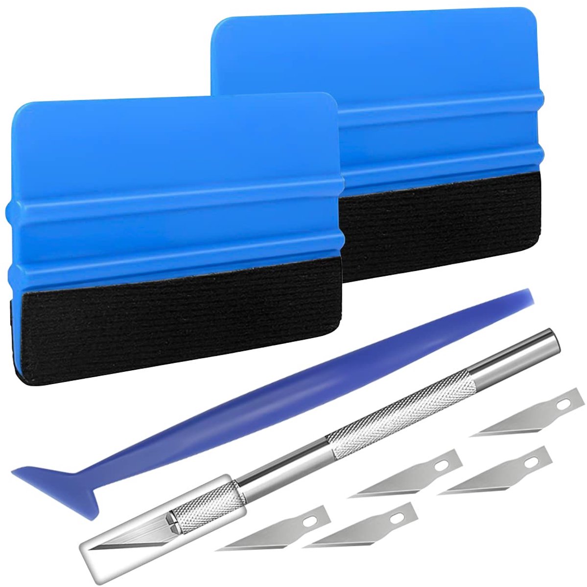 Vinylfolie Applicator Set - Inclusief Vilten Rakel en Snijmes - Handig voor Autovolen