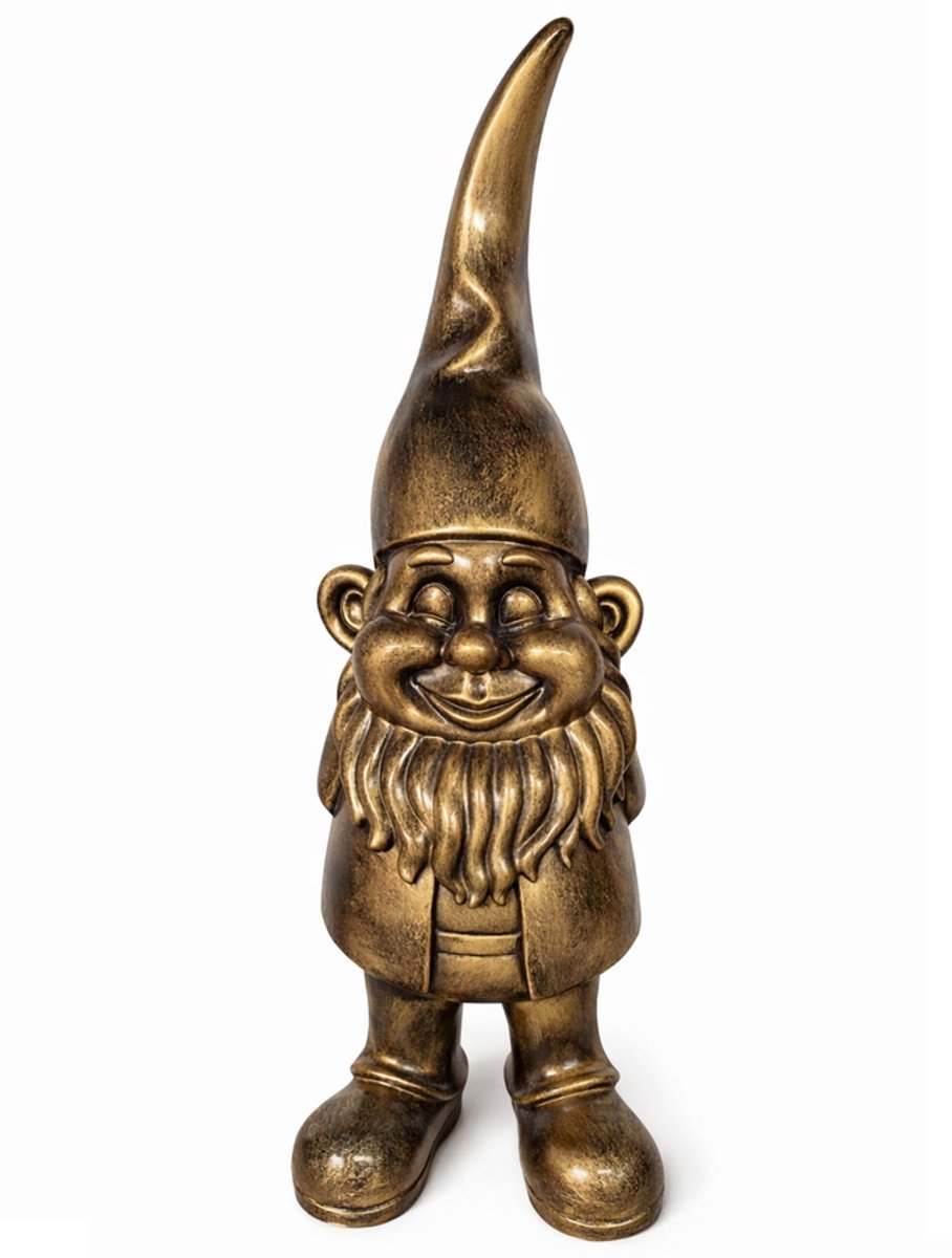 Tuinkabouter 1 Meter - Kabouter Tuin - Cadeau - Oud Goud - 100 cm