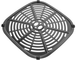 Bakplaat voor airfryer 22,5 x 22,5 cm, antiaanbaklaag, roestvrij staal. Accessoire voor optimale ventilatie en gelijkmatige bereiding in de airfryer.