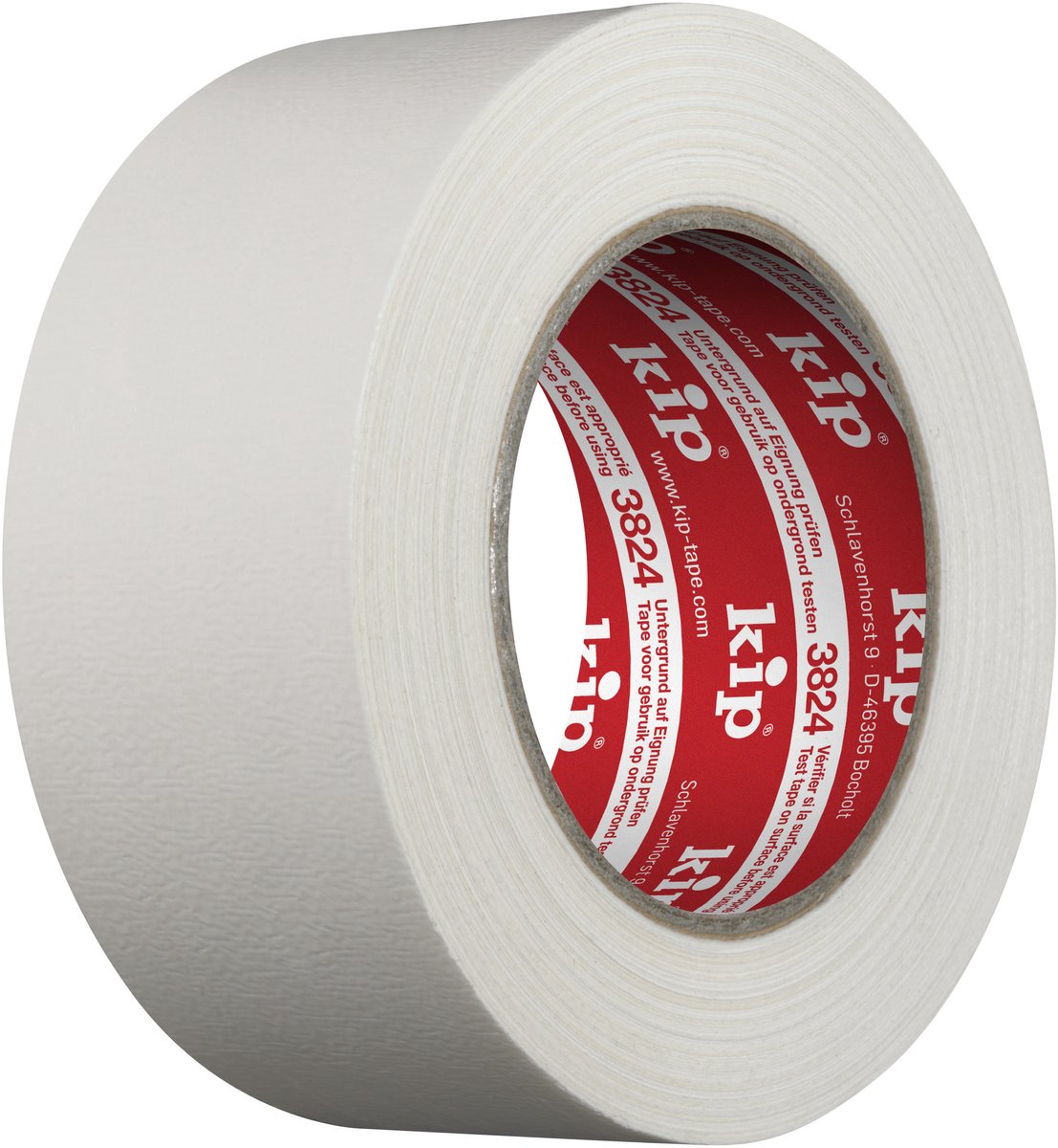 Kip 3824 - Steenband Hotm. - Wit - 50mmx50m - PE-gelamineerde en waterafstotende tape voor kortstondig gebruik binnen en buiten - Ideaal voor eenvoudige afplak- en reparatiewerkzaamheden - Temperatuurbestendig tot 75°C