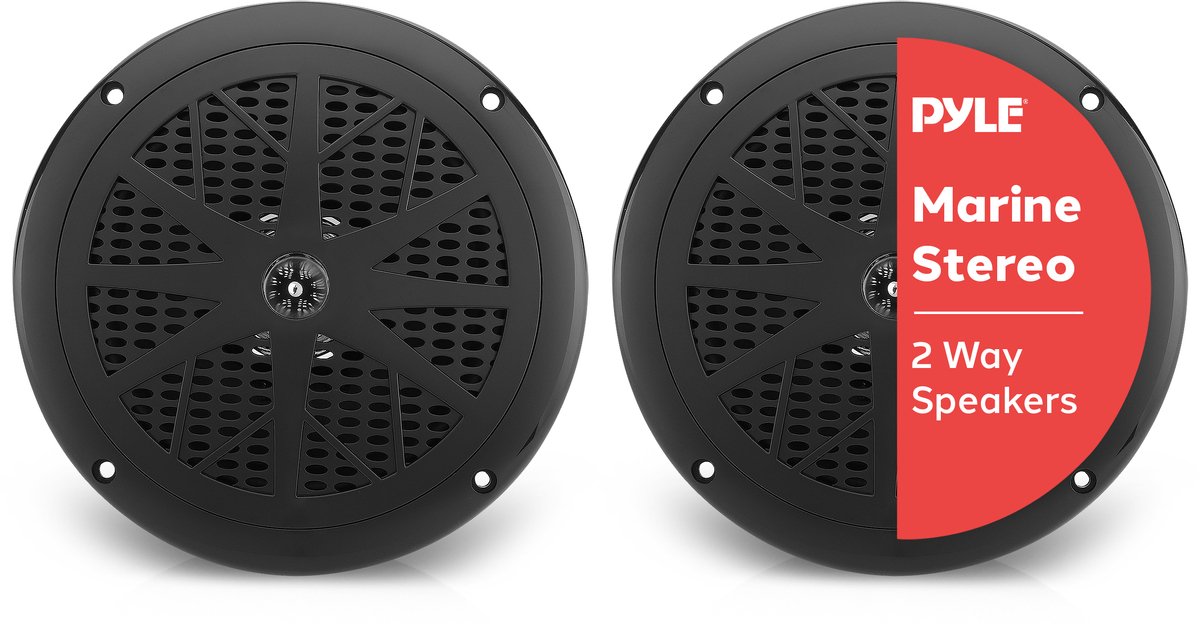 Pyle Marine Luidspreker - 6,5 Inch Dual Speaker - 2-Weg Waterproof en Weerbestendig - 120 Watt - 1 Paar - Zwart