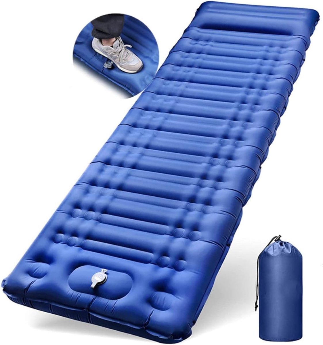 Luchtbed - Luchtmatras - Opblaasbed - Zelfopblazend Hoog Luchtmatras - Logeerbed - Blauw - 195 x 66 x 12cm - van Imperatoris