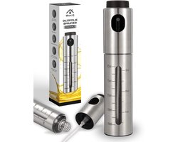 WoniQ Olijfolie Sprayer - Luxe RVS Olie Sprayer - Olijfolie Fles Verstuiver voor Keuken - Oliefles Cooking Spray - BBQ Accesoires